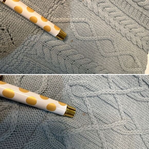 Vintage Jessica by Christopher Lai 100% Wool Cable Knit Sweater Blue Hong Kong M - Picture 6 of 10